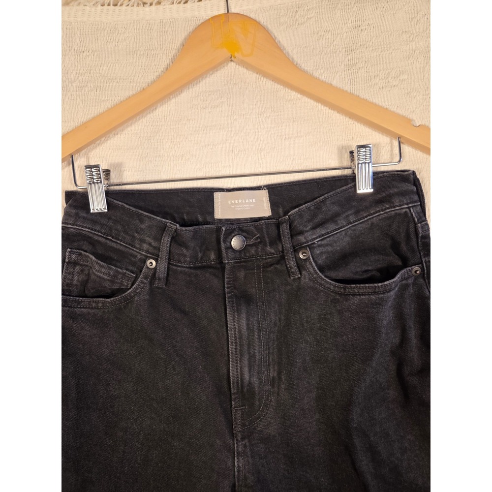 Everlane The Original Cheeky Jean Women 28 Black High Rise Straight Leg Organic - Picture 2 of 9